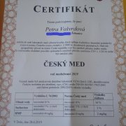 Certifikát - ČESKÝ MED